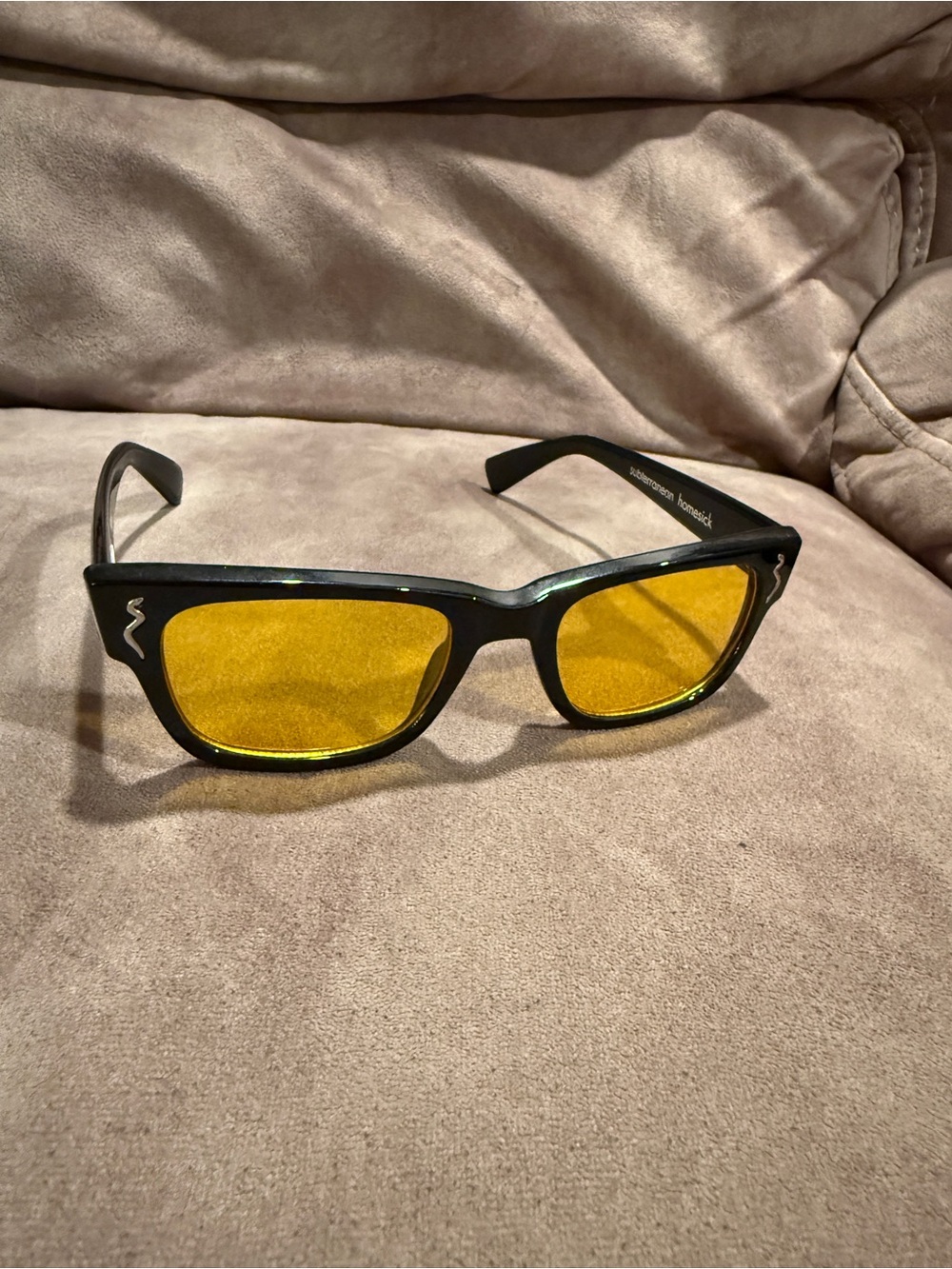 Yellow Lens Black Frame Sunglasses